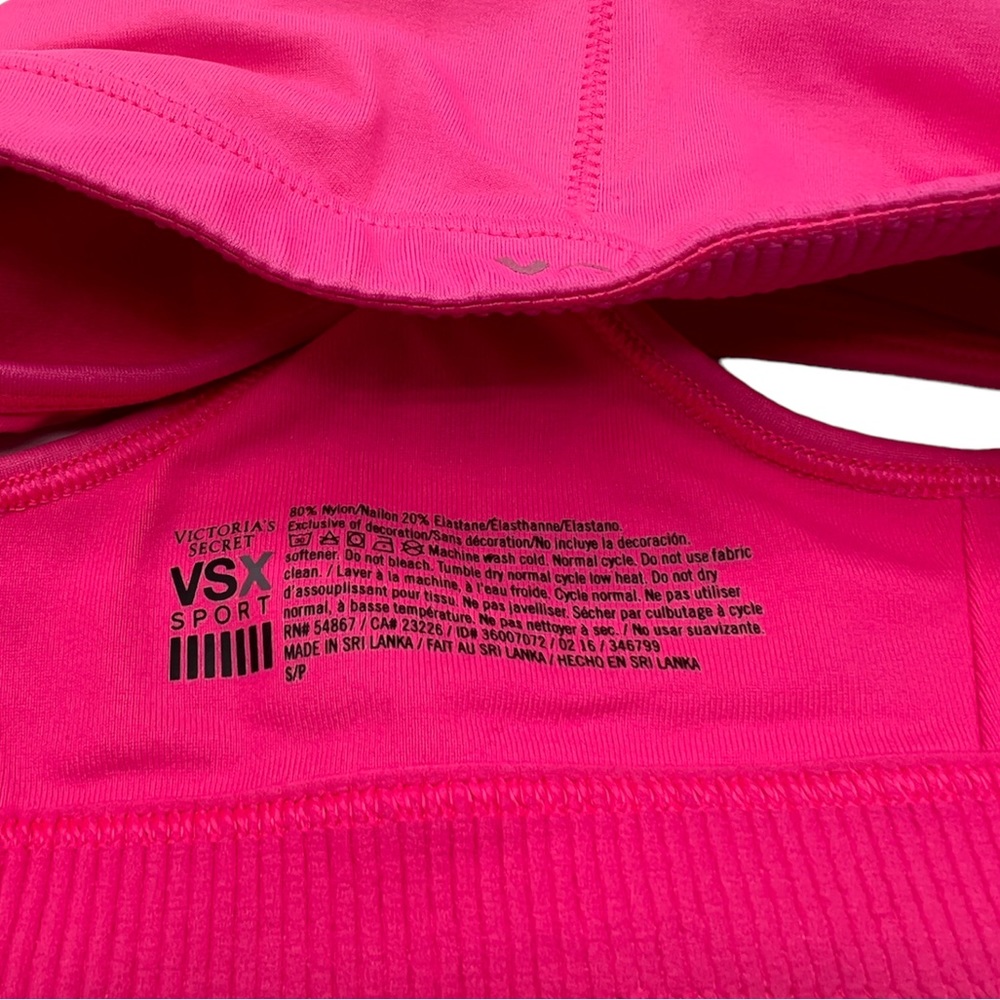 VSX Sport by Victoria’s Secret Strappy Seamless Sport Bra Pink Small - Picture 4 of 4